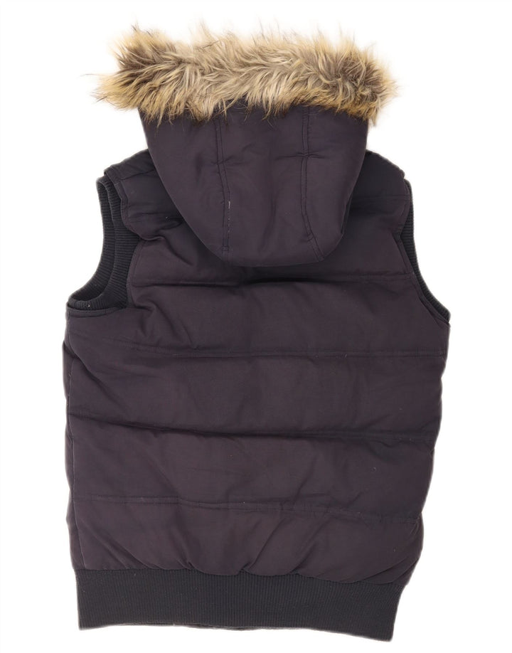 Fat Face Gilet rembourré à capuche pour femme UK 8 Small Bleu marine Polyester