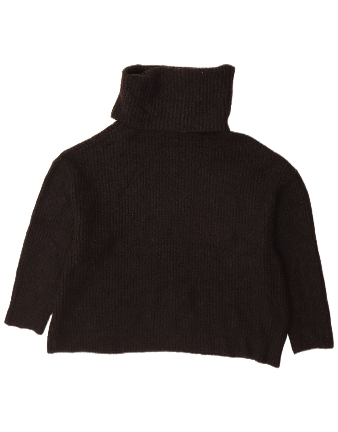 Zara Pull surdimensionné à col roulé pour femme UK 10 Petit Acrylique Noir