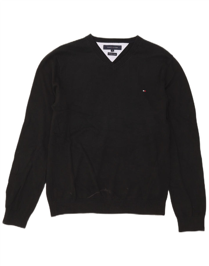 Tommy Hilfiger Pull Col V Homme Noir Moyen Coton