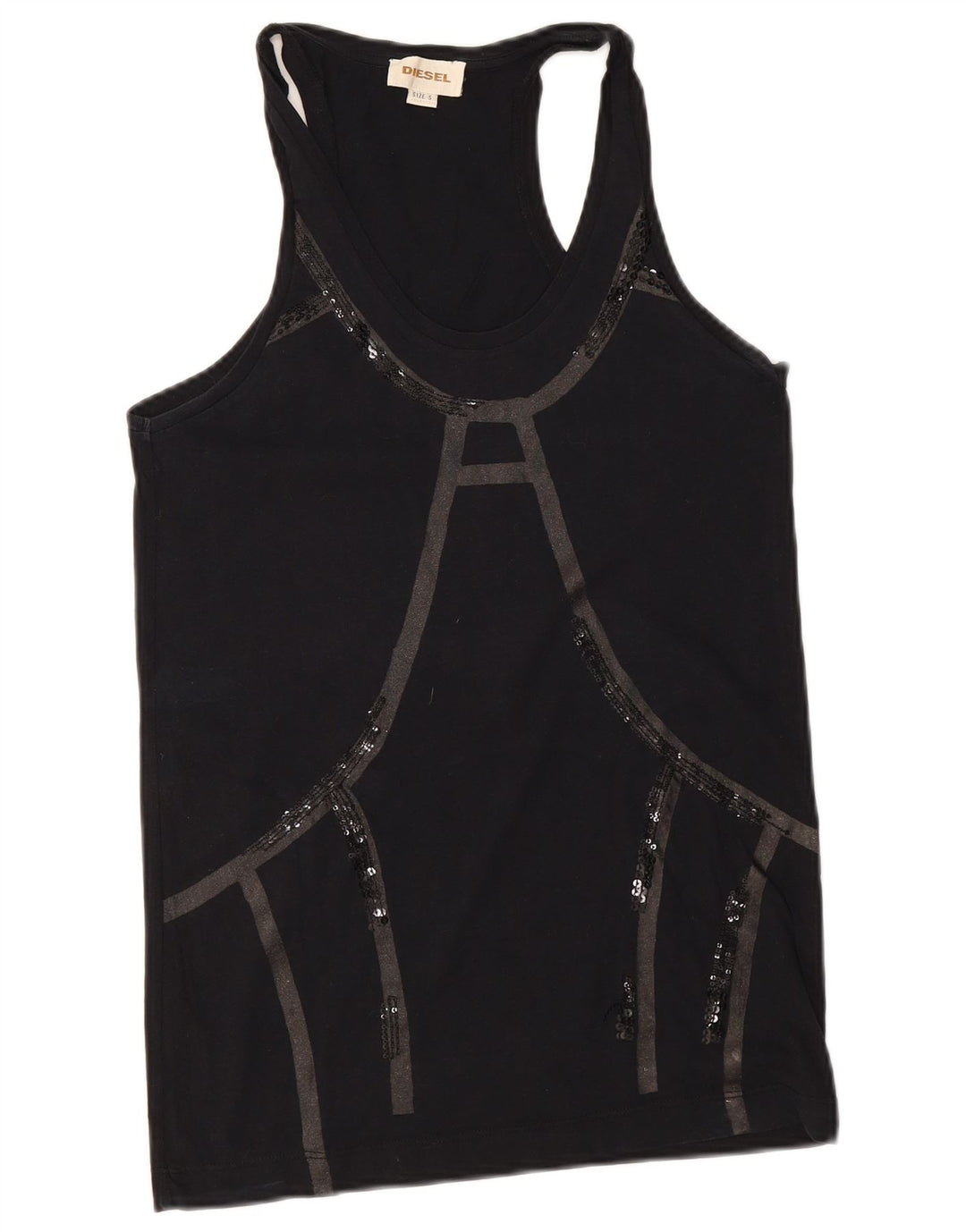 Diesel Débardeur Femme UK 10 Petit Noir