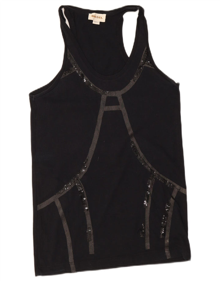 Diesel Débardeur Femme UK 10 Petit Noir