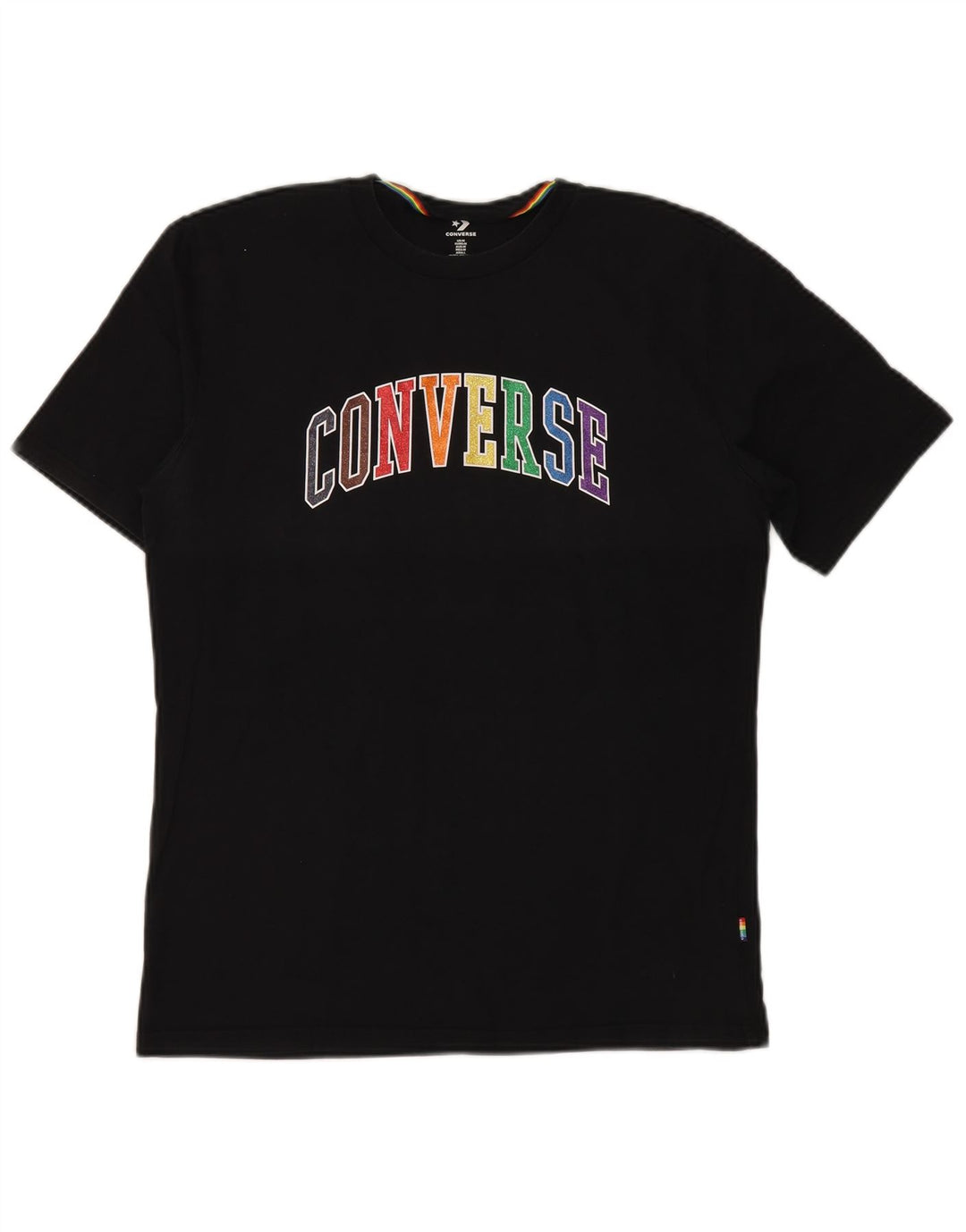 Converse T-Shirt Graphique Homme Noir Moyen Coton