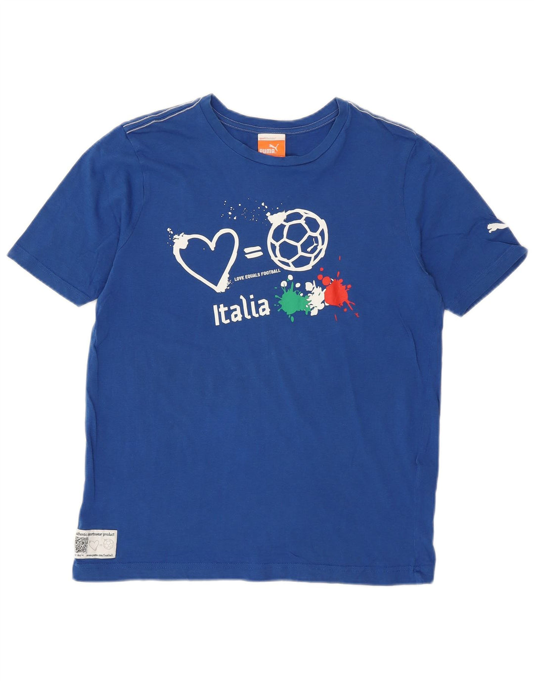 PUMA T-Shirt Graphique Italia Garçon 13-14 Ans Bleu Coton