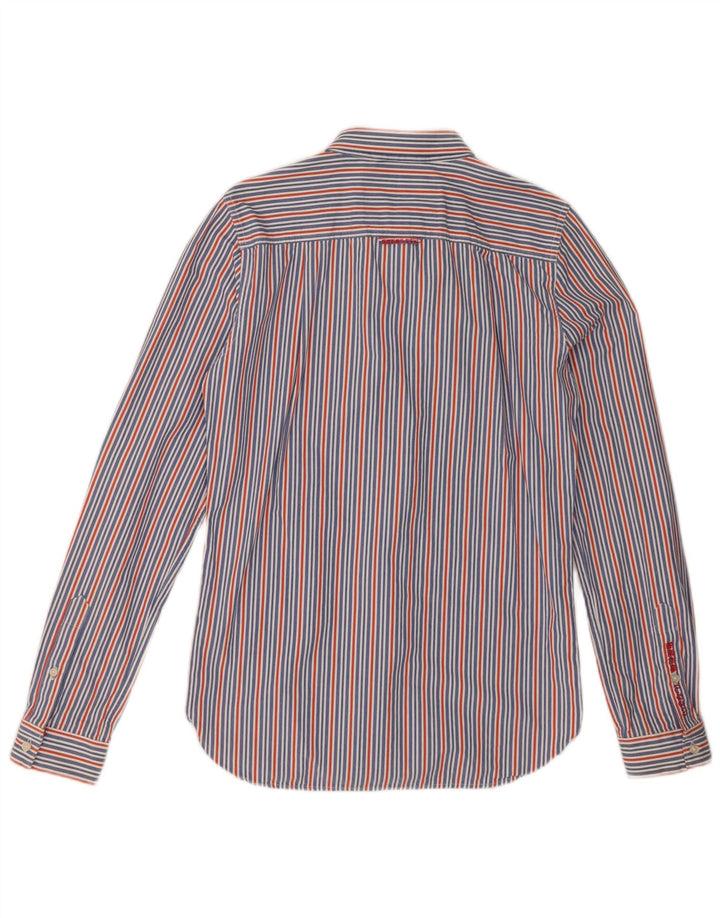 SUPERDRY Mens Shirt Small Blue Striped Cotton