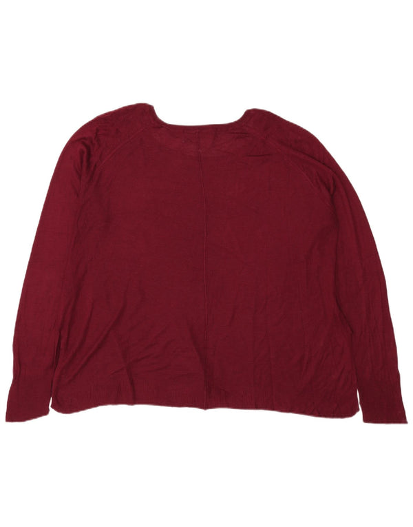 Zara Pull col bateau pour femme UK 18 XL Viscose bordeaux