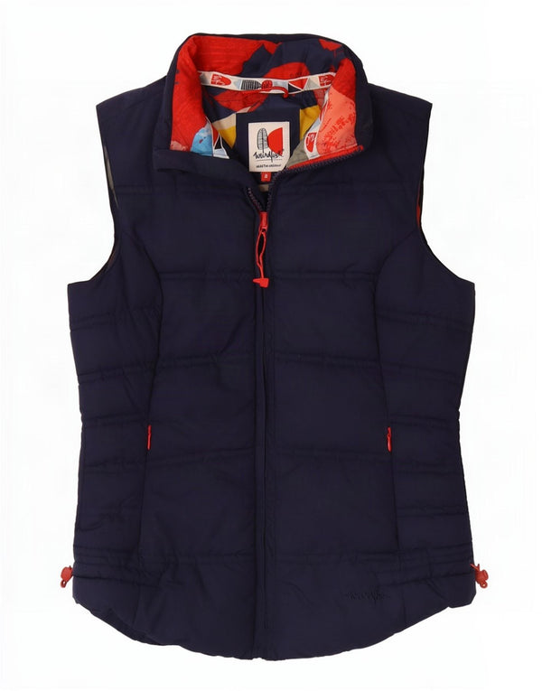 Weird Fish Gilet rembourré pour femme UK 8 Small Bleu marine Polyester