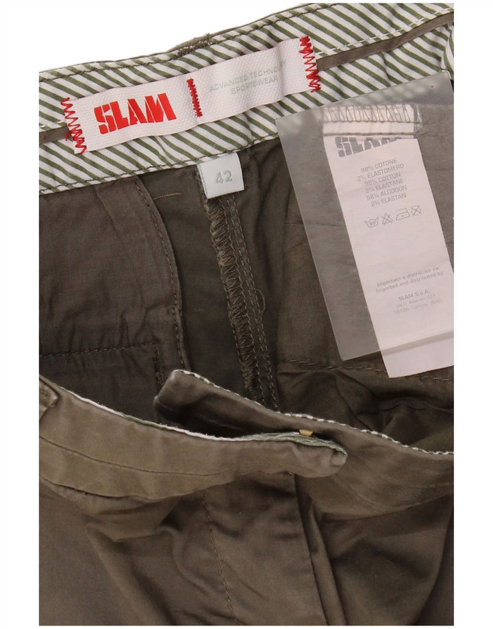 Slam Short Chino Femme IT 42 Medium W30 Kaki Coton