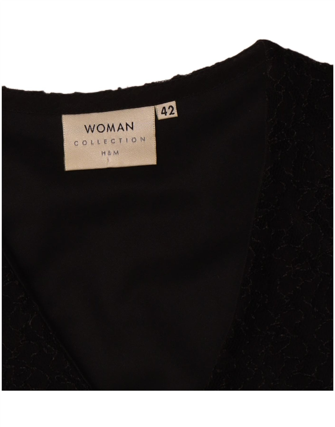 H&M Femme Chemisier IT 42 Nylon Floral Noir Moyen