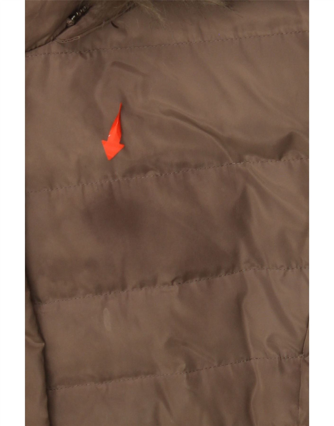 ARMANI JEANS Veste matelassée à capuche pour femme IT 40 Small Marron Polyester