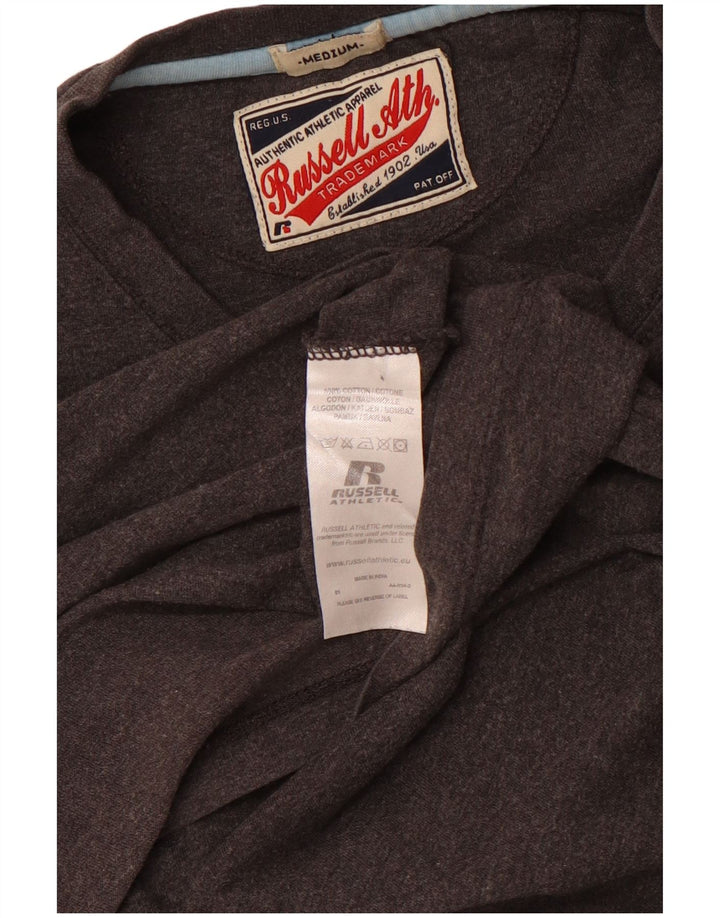 RUSSELL ATHLETIC T-Shirt Graphique Homme Gris Moyen Coton