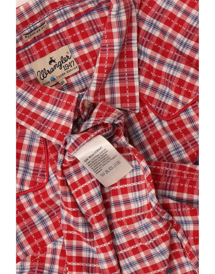Wrangler Chemise Regular Fit XL en Coton à Carreaux Rouge pour Homme