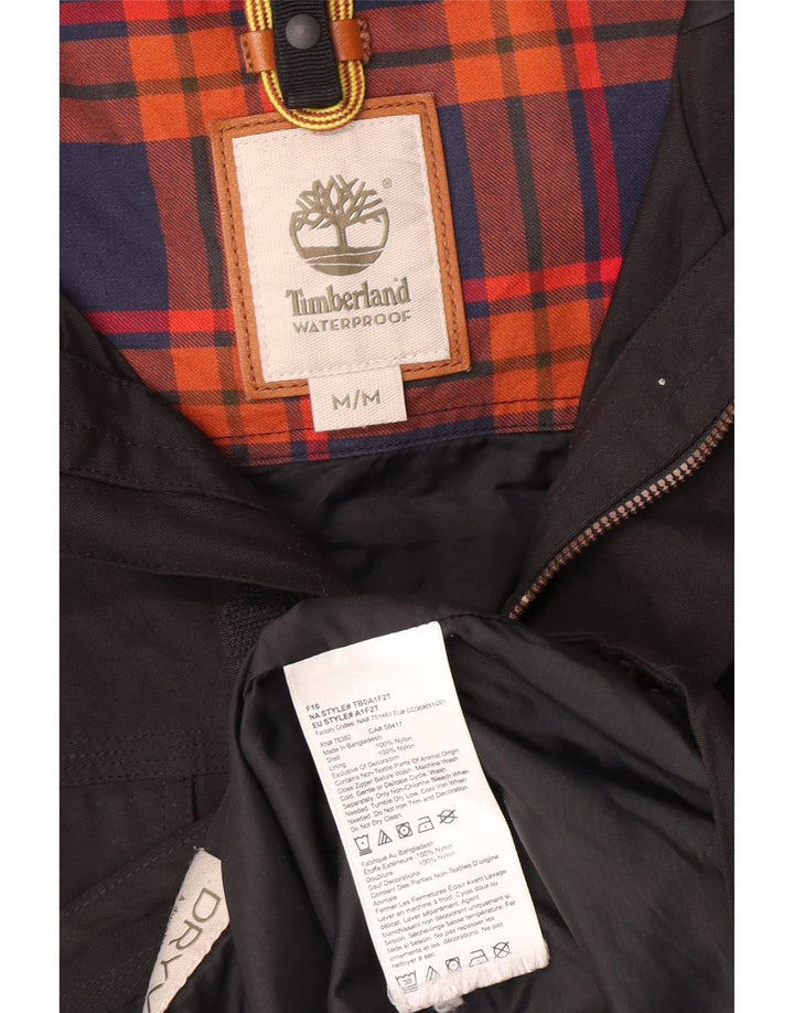 Timberland Veste coupe-vent à capuche pour homme UK 38 Medium Black Nylon