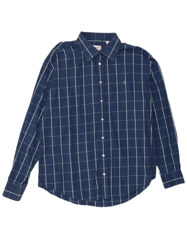 Yves Saint Laurent Chemise Homme XL Bleu Carreaux Coton