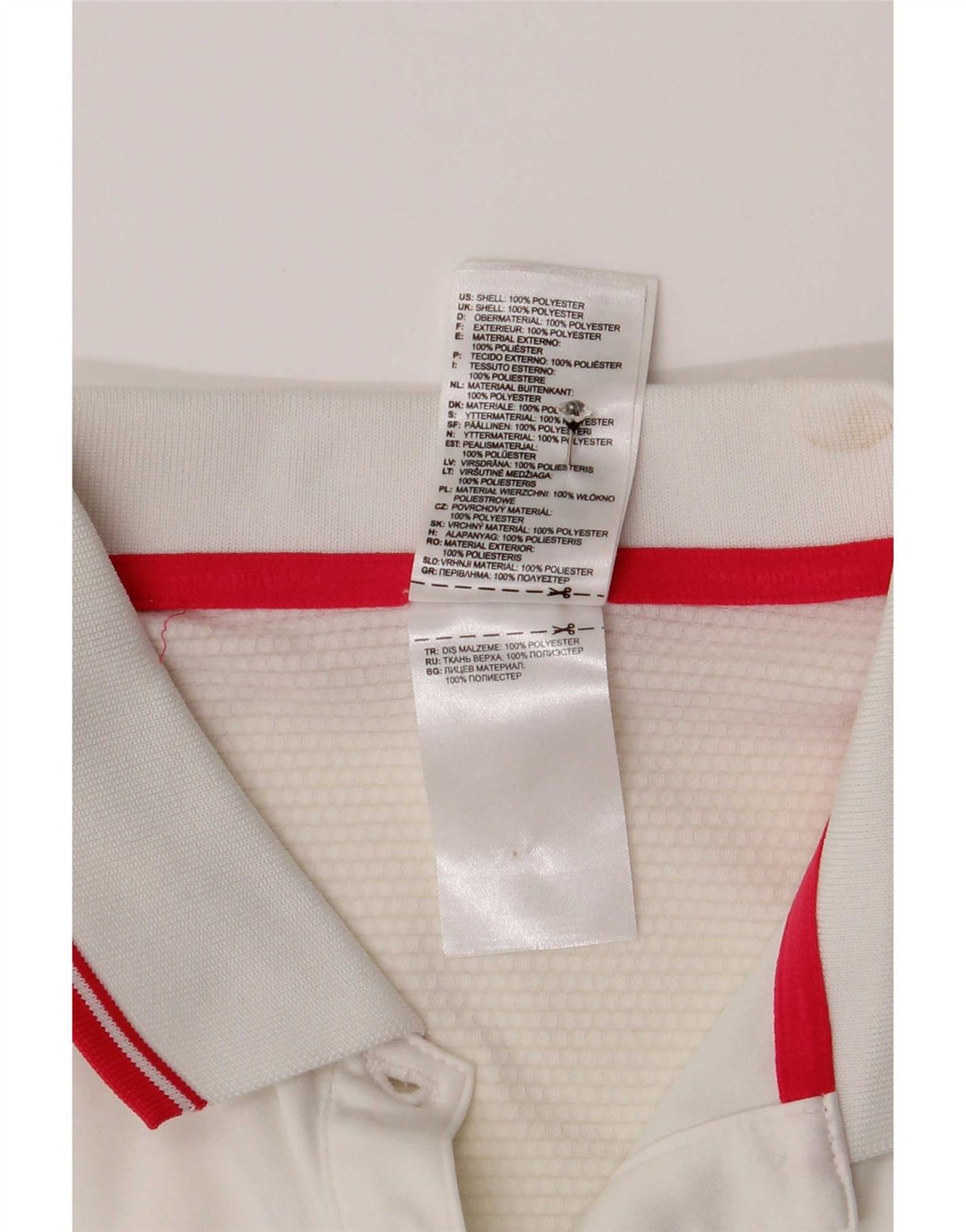 Adidas Polo Femme UK 14 Medium Blanc Colorblock Polyester