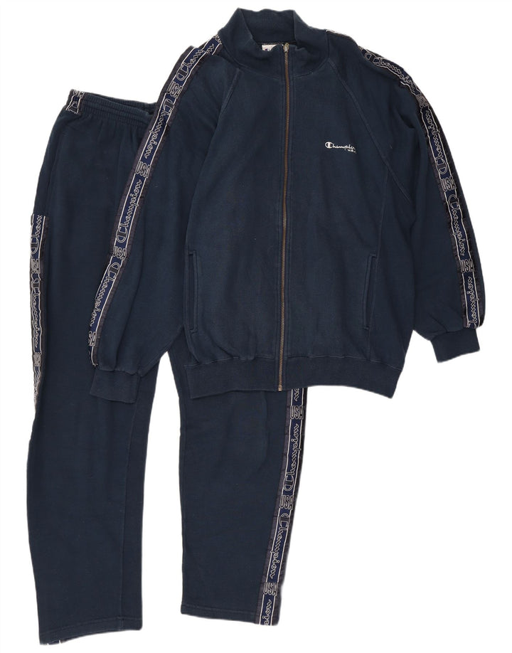 Champion Survêtement complet graphique pour homme en coton bleu marine Taille L