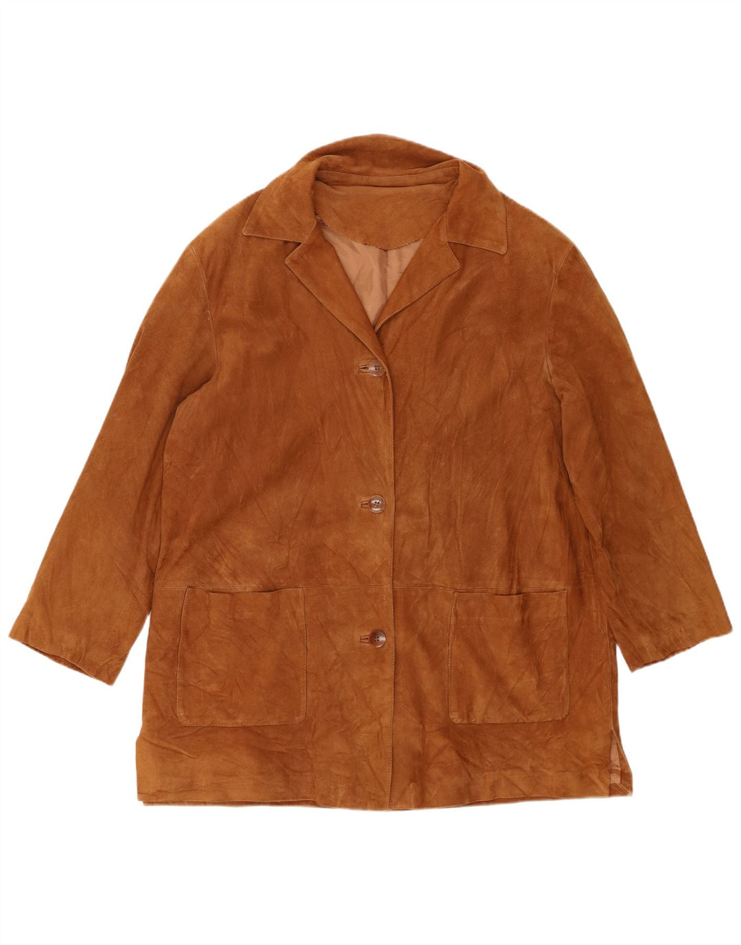 Diletta Lelli Manteau en daim pour femme UK 20 2XL Cuir marron