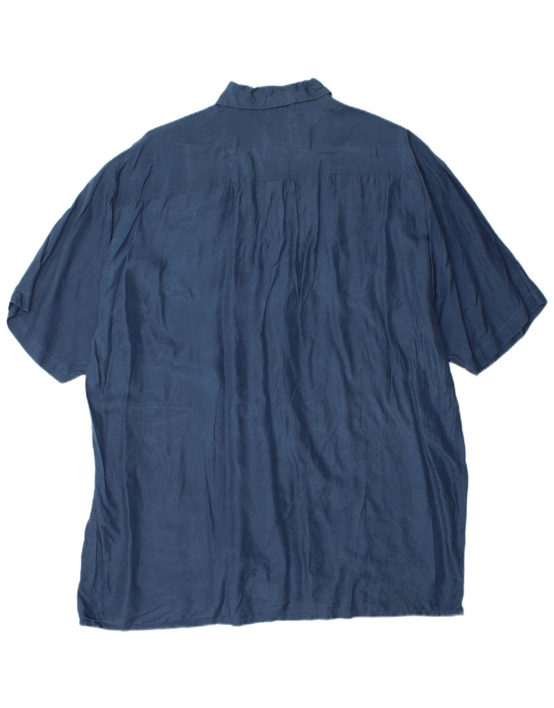 BRUGI Chemise à Manches Courtes Homme Grande Soie Bleu Marine