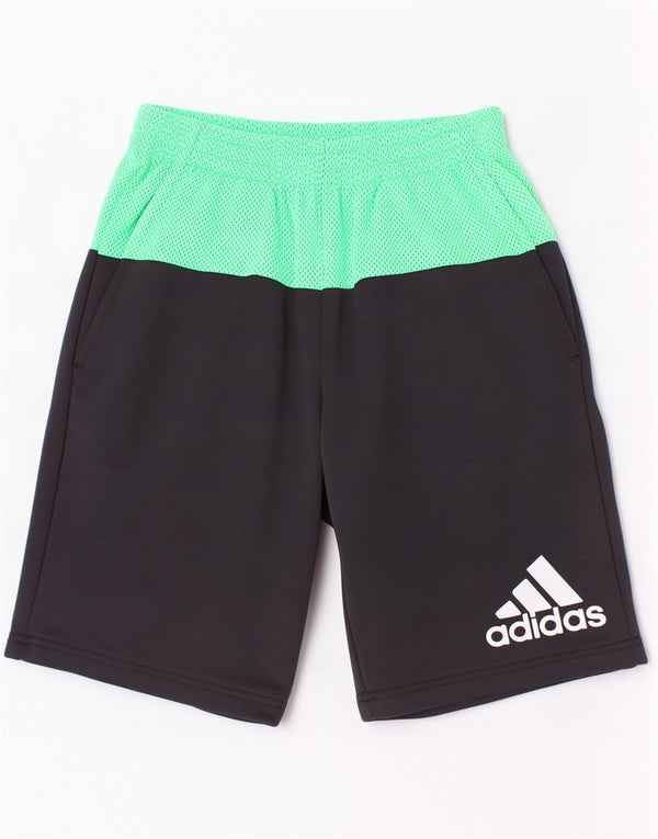 Adidas Short de Sport Graphique Garçon 11-12 Ans Noir Colorblock Polyester
