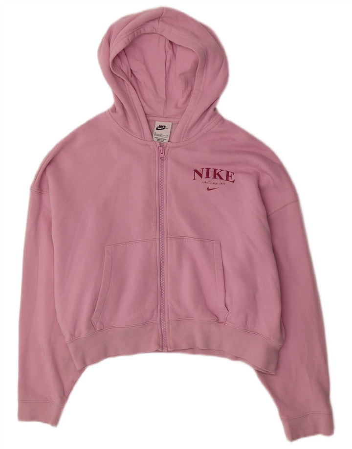 NIKE Pull à capuche surdimensionné avec fermeture éclair pour fille 13-14 ans XL Rose
