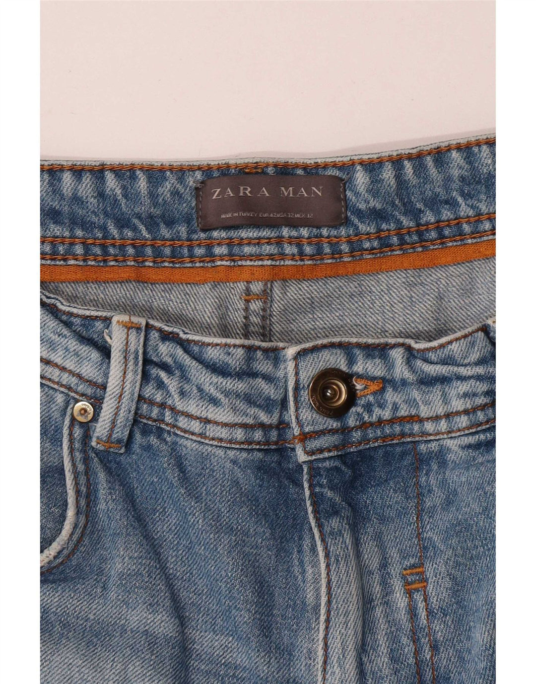 Zara Short en jean vieilli pour homme EU 42 Large W32 Bleu