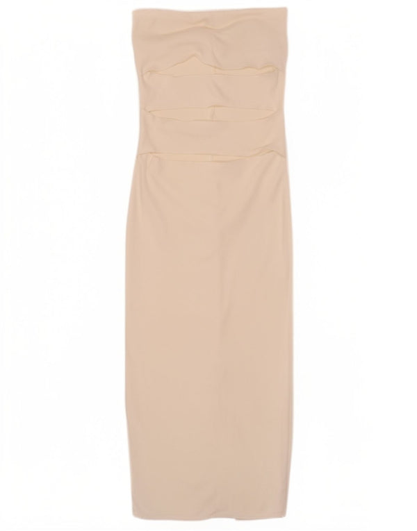 Zara Robe bustier pour femme UK 44 Viscose blanche moyenne