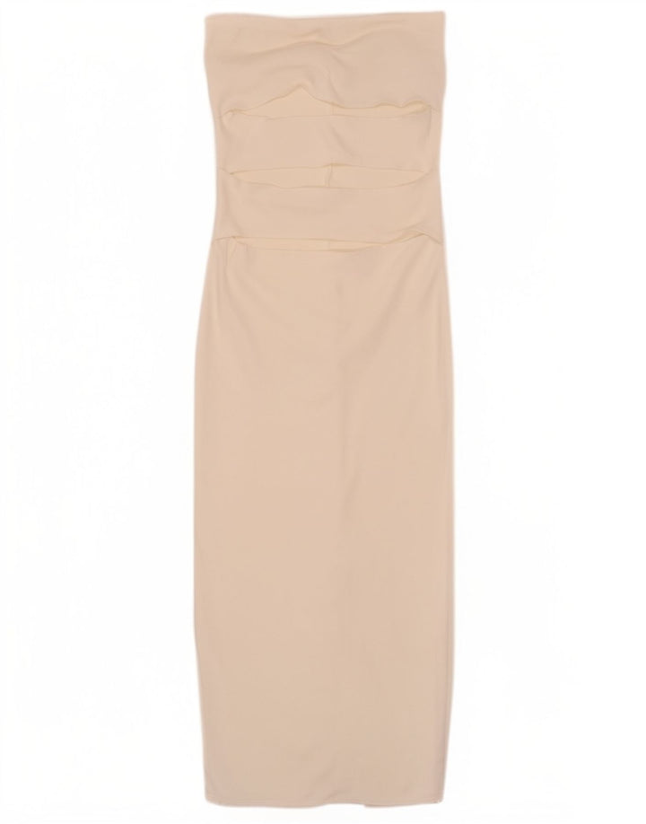 Zara Robe bustier pour femme UK 44 Viscose blanche moyenne