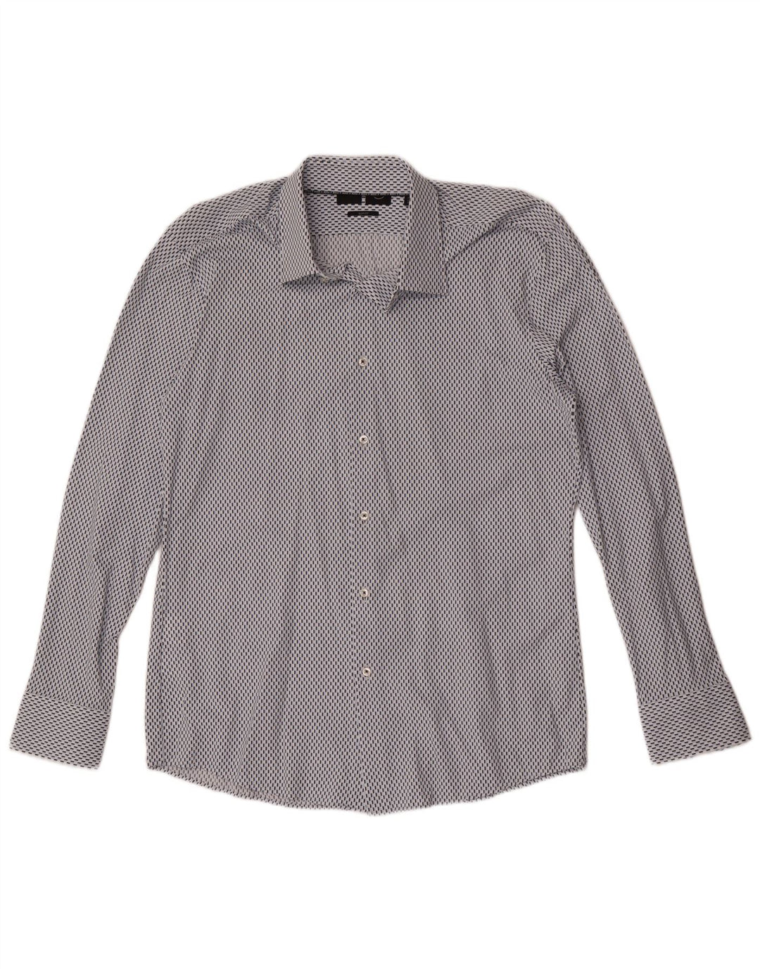 Hugo Boss Chemise Slim Fit Homme Taille 41 16 Grand Bleu Géométrique Polyamide