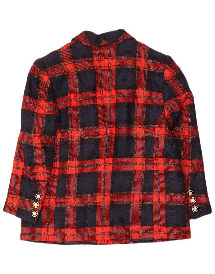 Graziella Veste Blazer 2 Boutons pour Femme UK 16 Grand Carreau Rouge