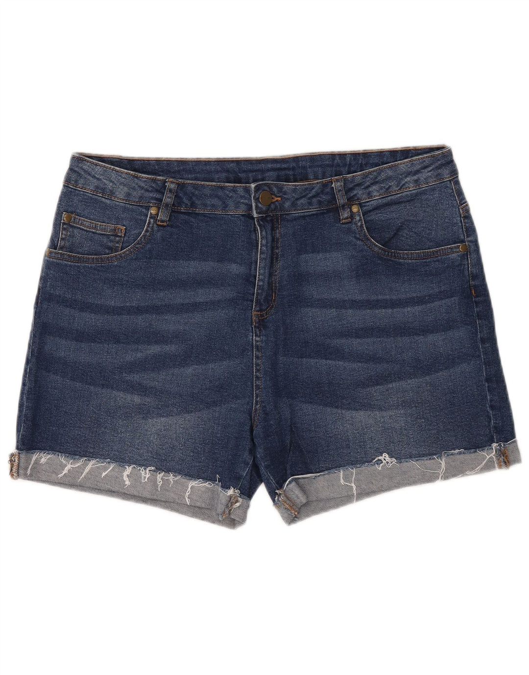 ANIMAL Short en jean pour femme UK 16 Large W34 Bleu Coton
