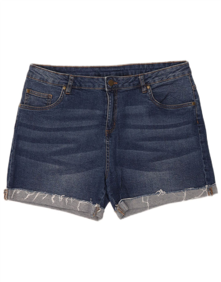 ANIMAL Short en jean pour femme UK 16 Large W34 Bleu Coton