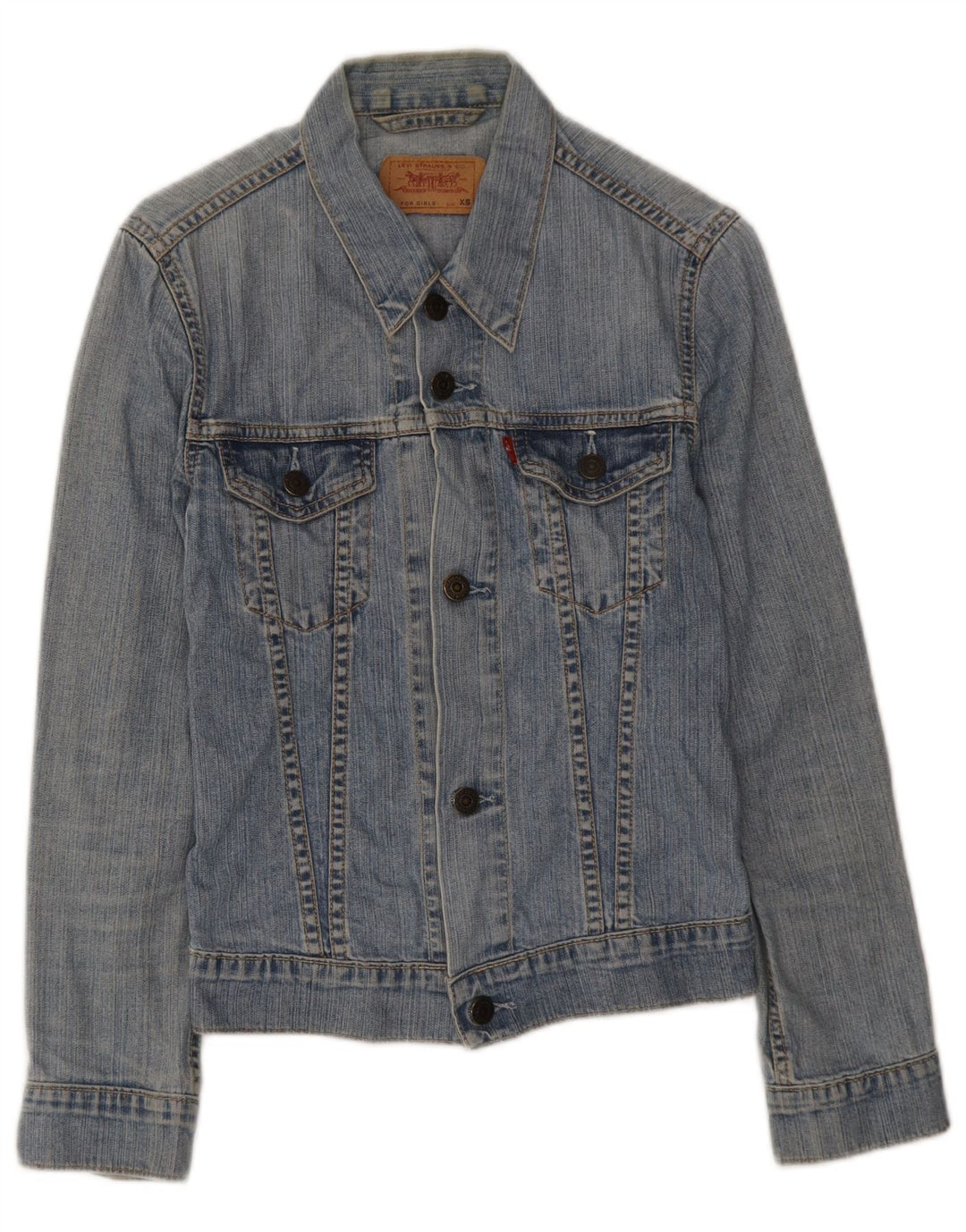 Levi's Veste en Jean Fille 7-8 Ans XS Bleu Coton