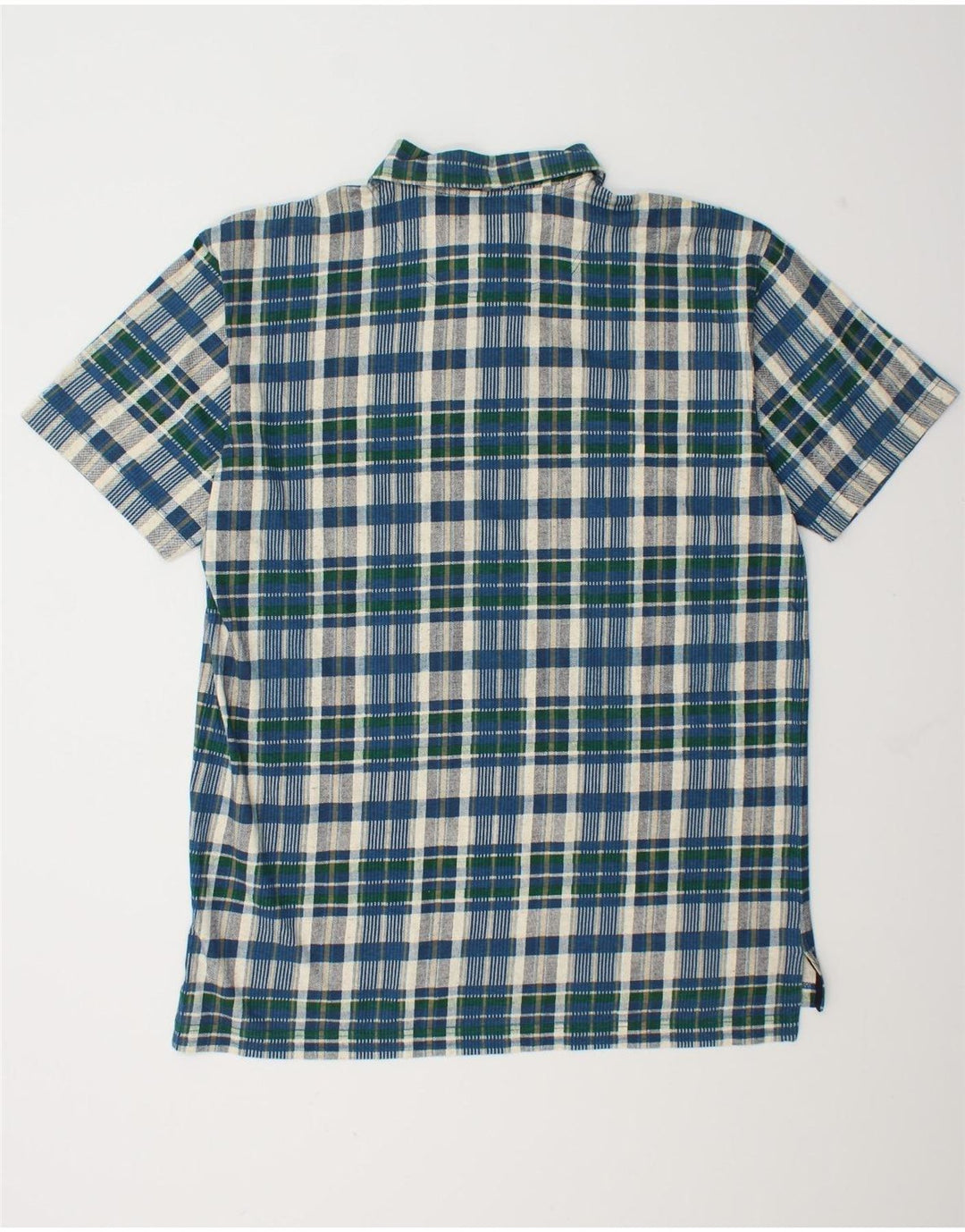 Dockers Chemise à manches courtes pour homme en coton à carreaux bleu moyen