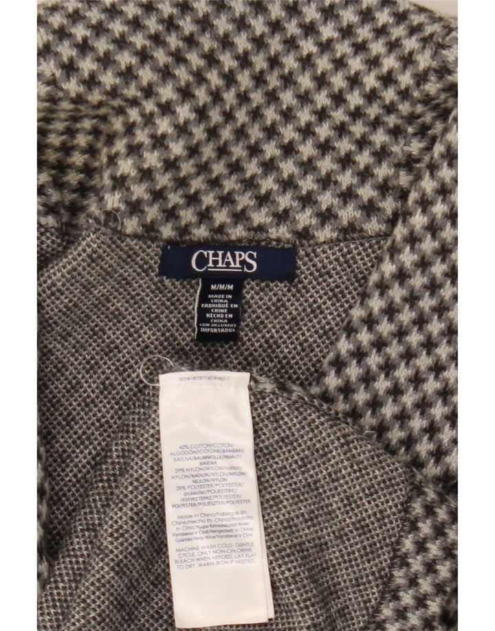 Chaps Cardigan sans manches pour femme en coton pied-de-poule gris moyen UK 44