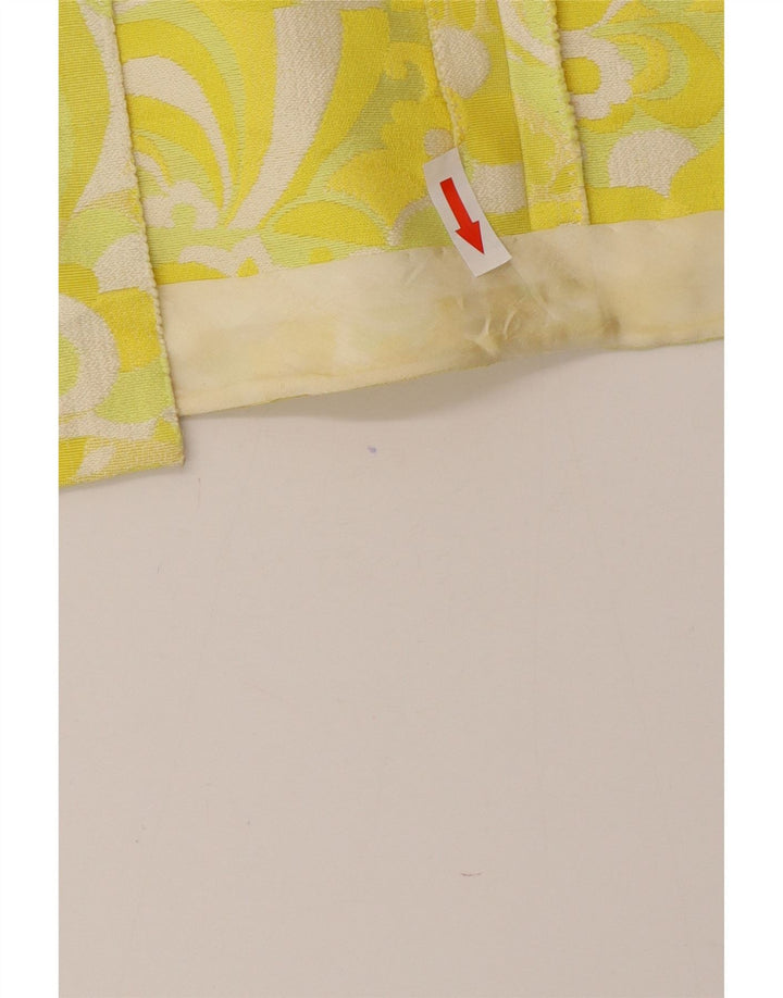 jupe droite femme vintage W30 Floral jaune moyen