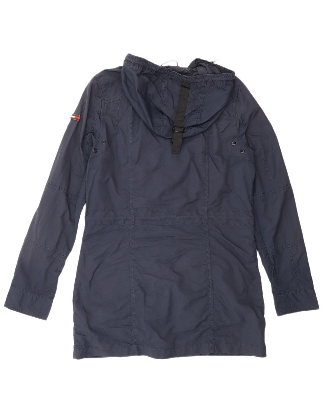 TOMMY HILFIGER Veste parka à capuche surdimensionnée pour femme UK 10 Small Bleu marine