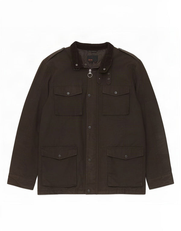 Zara Veste en coton ciré pour homme UK 44 2XL Marron