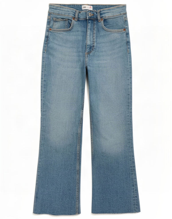 Zara Jean court évasé pour femme EU 40 Medium W30 L24 Bleu