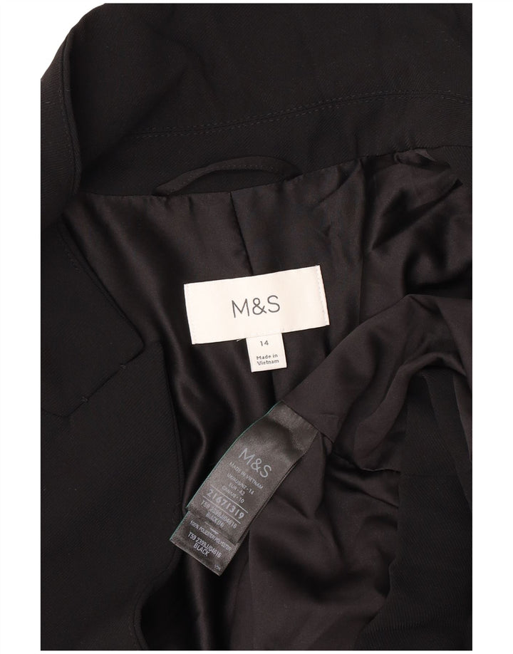 Marks & Spencer Veste blazer ouverte pour femme UK 14 Large Noir Polyester