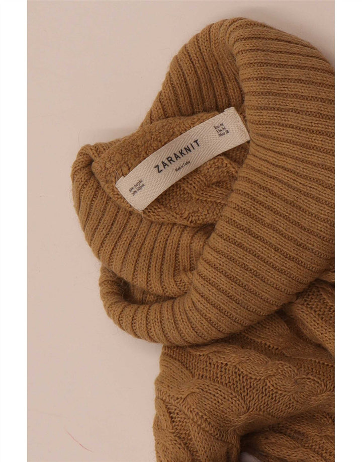 Zara Pull col roulé pour femme UK 12 Acrylique marron moyen