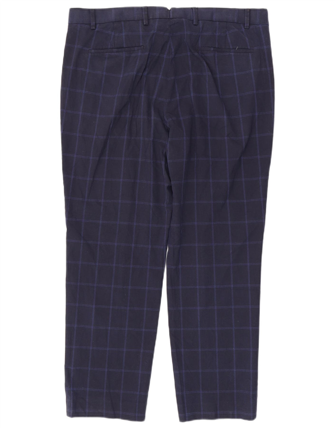 Marks & Spencer Pantalon de costume coupe classique pour homme W38 L29 Bleu marine à carreaux