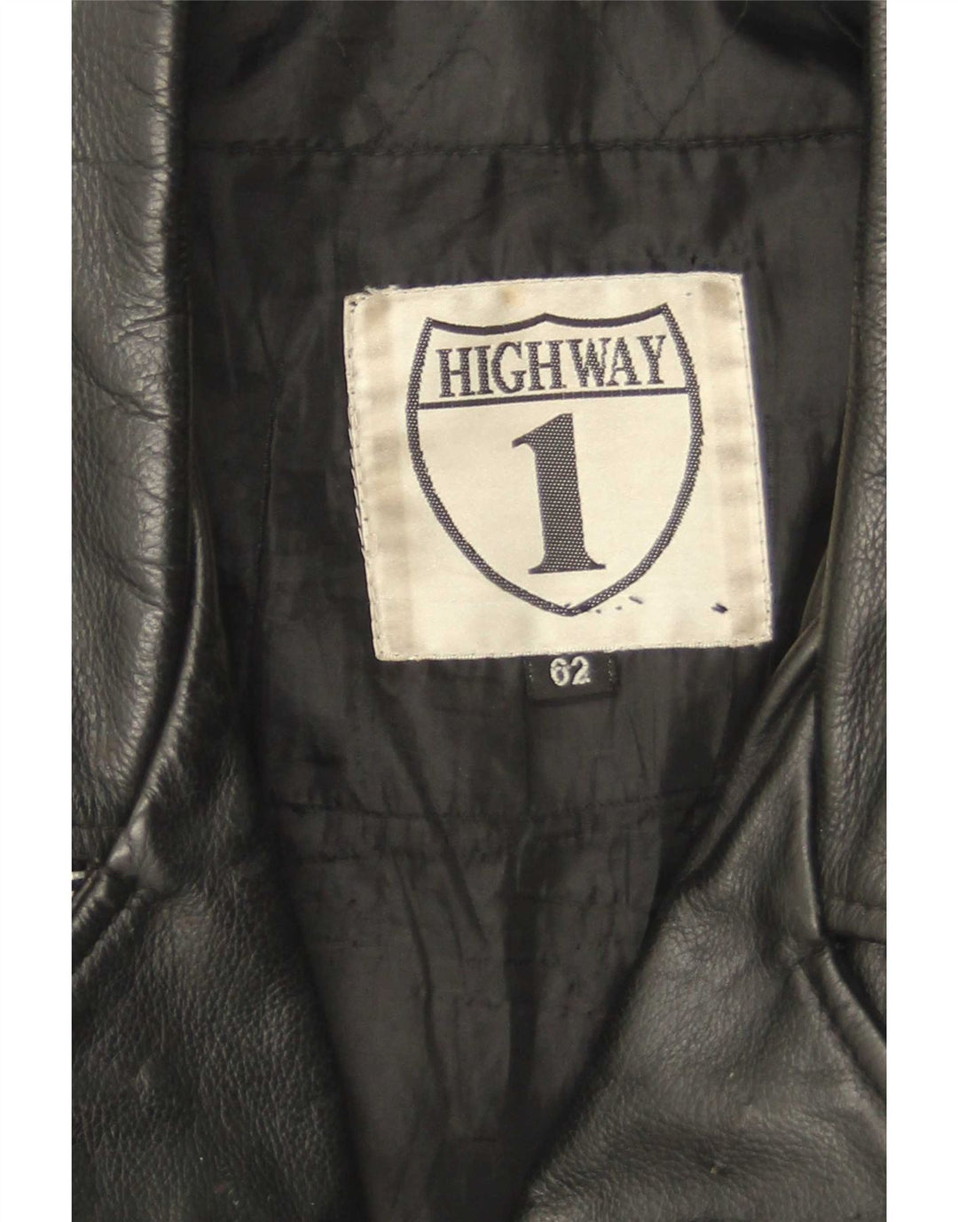 Highway 1 Veste de motard en cuir pour homme Taille 62 4XL Cuir noir
