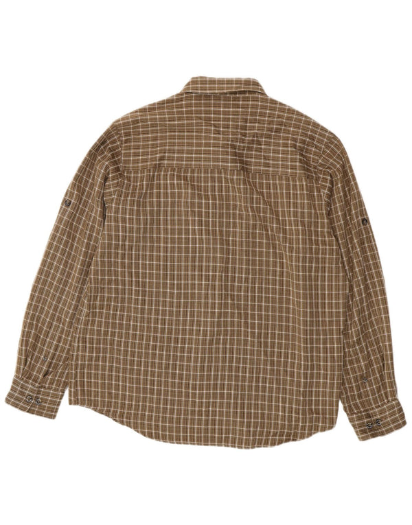 Jack Wolfskin Chemise en flanelle à carreaux pour homme UK 40/42 Grand carreaux marron