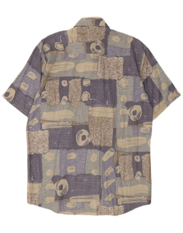 Dino Erre Chemise à Manches Courtes Homme Multicolore Moyen Patchwork