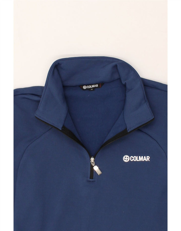 COLMAR Womens Pullover Tracksuit Top UK 14 Medium Navy Blue Polyester Vintage Colmar and Second-Hand Colmar from Messina Hembry 