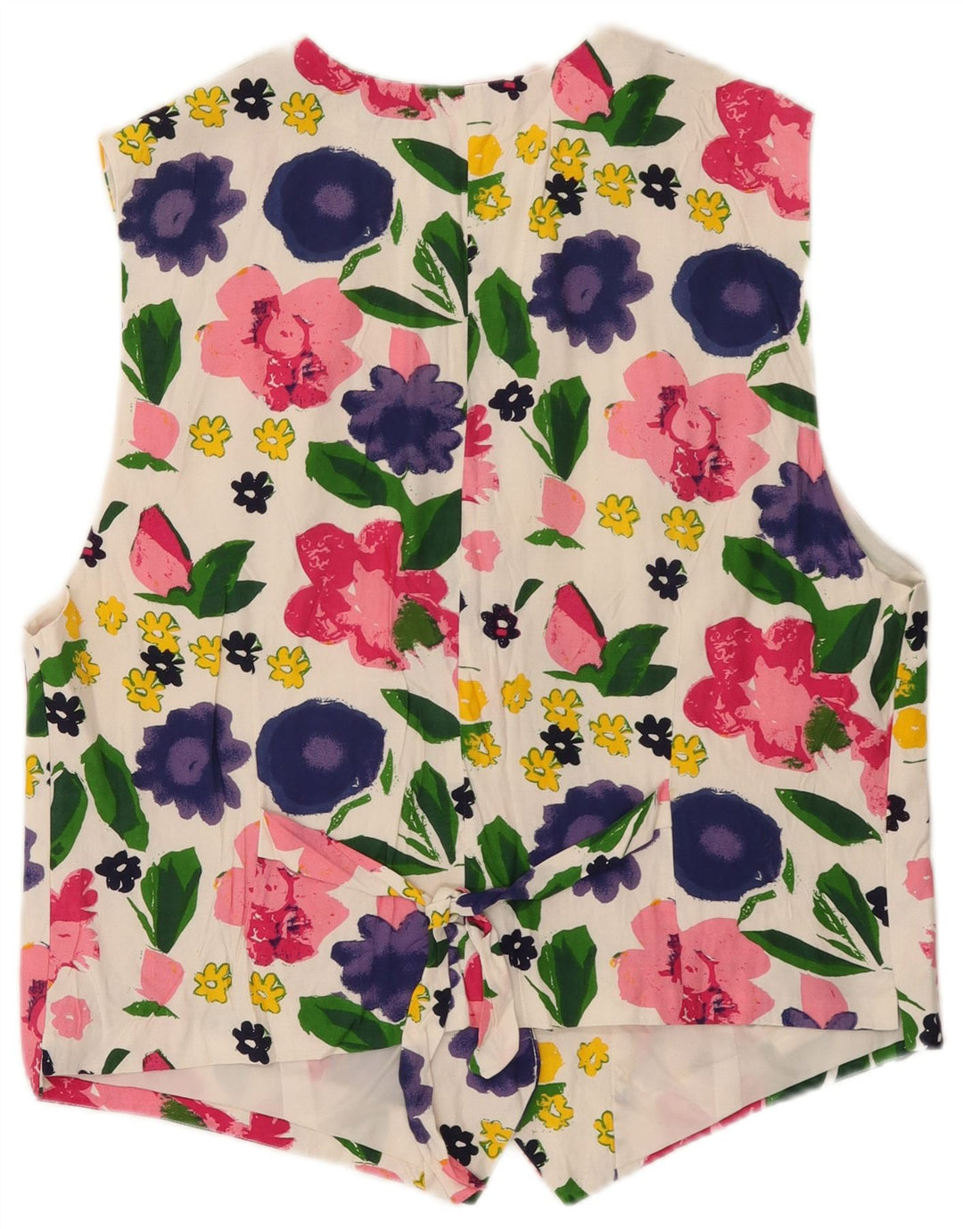 Regina Gilet Femme EU 40 Moyen Blanc Floral Viscose