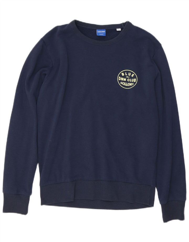 JACK & JONES Sweat-Shirt Homme Petit Bleu Marine Coton