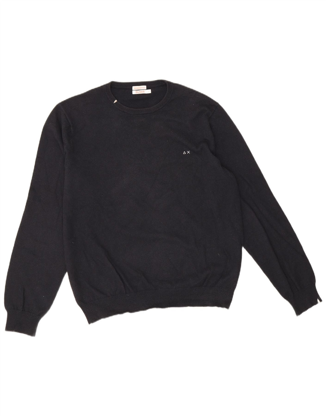 Sun68 Pull col rond pour homme en coton noir Taille L