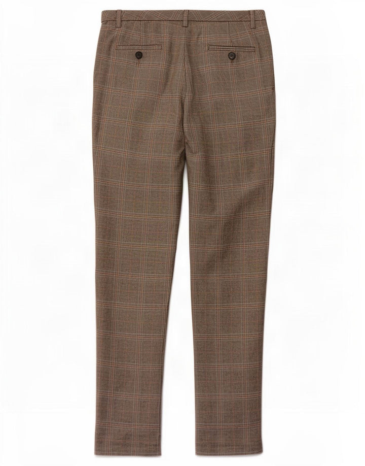 Massimo Dutti Pantalon Chino Femme EU 38 Small W28 L30 Gris Pied-de-Poule
