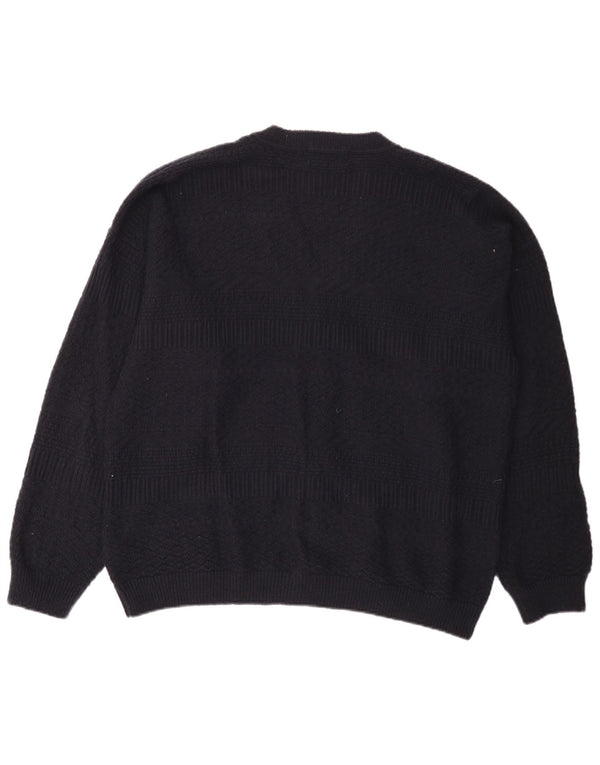 vintage Homme Cardigan Pull XL Bleu Marine