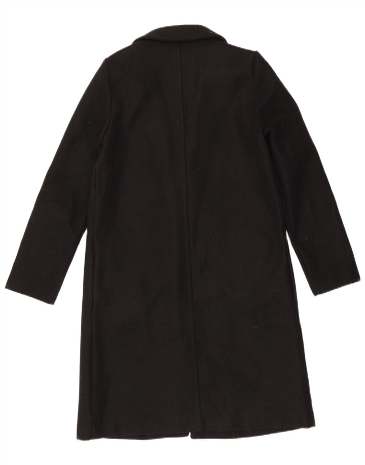 ZARA Womens Open Overcoat UK 10 Small Noir Polyester